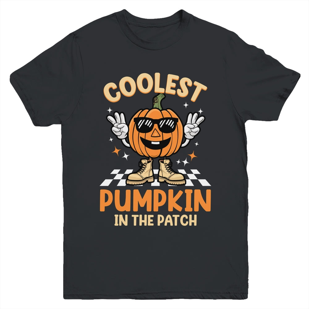 Coolest Pumpkin In The Patch Halloween Boys Girls Vintage Youth Shirt | teecentury