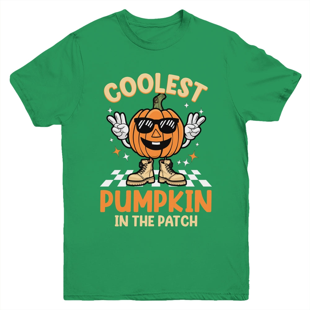 Coolest Pumpkin In The Patch Halloween Boys Girls Vintage Youth Shirt | teecentury
