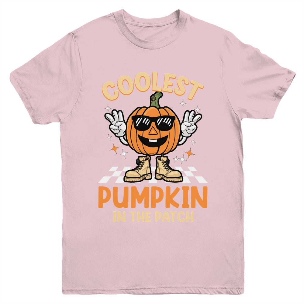 Coolest Pumpkin In The Patch Halloween Boys Girls Vintage Youth Shirt | teecentury