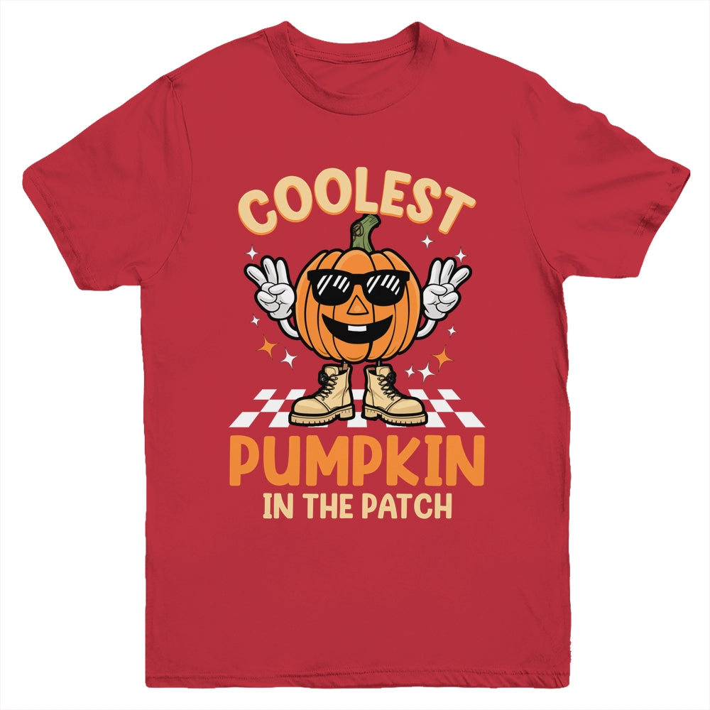 Coolest Pumpkin In The Patch Halloween Boys Girls Vintage Youth Shirt | teecentury