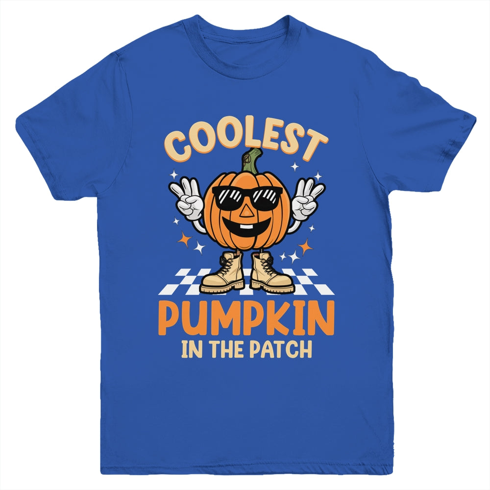 Coolest Pumpkin In The Patch Halloween Boys Girls Vintage Youth Shirt | teecentury