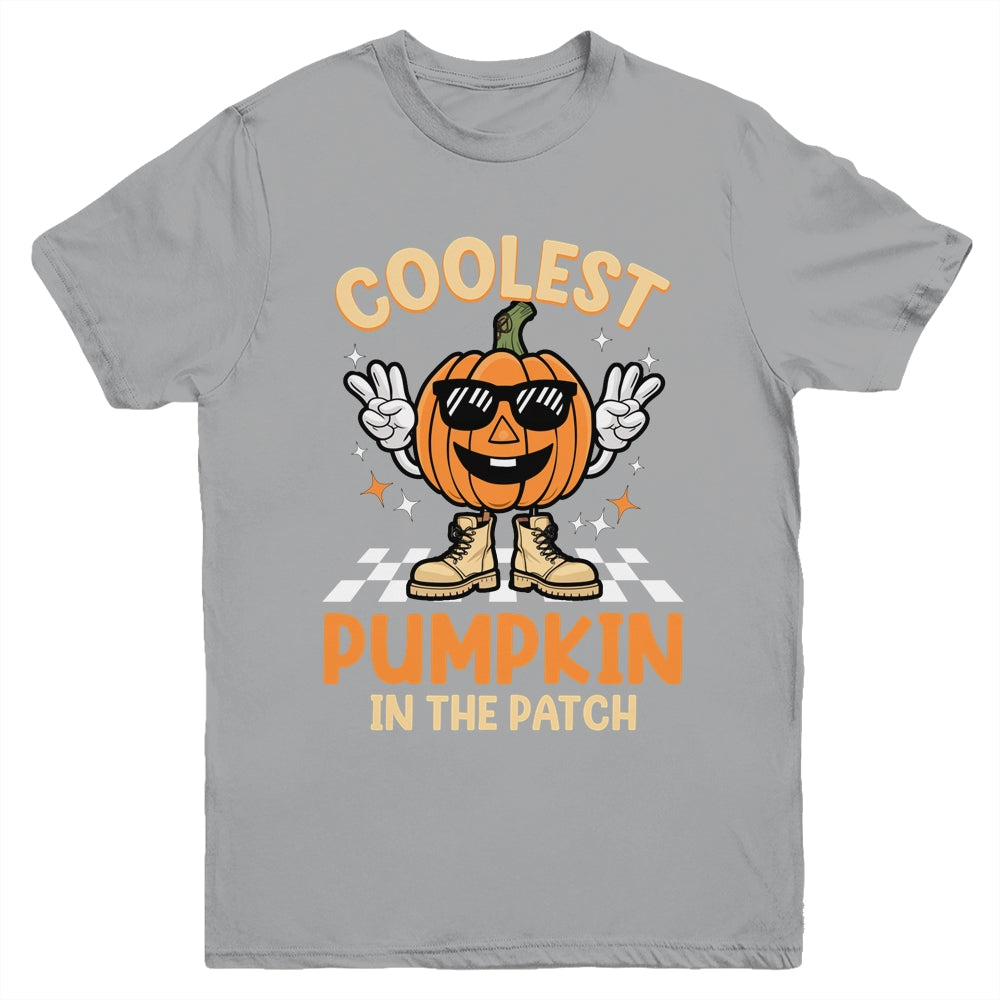 Coolest Pumpkin In The Patch Halloween Boys Girls Vintage Youth Shirt | teecentury