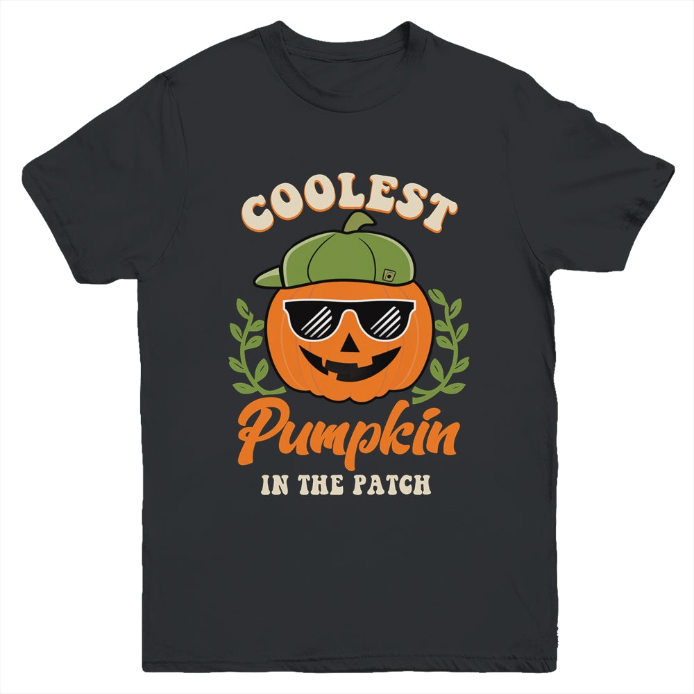 Coolest Pumpkin In The Patch Kids Boys Men Pumpkin Halloween Youth Shirt | teecentury
