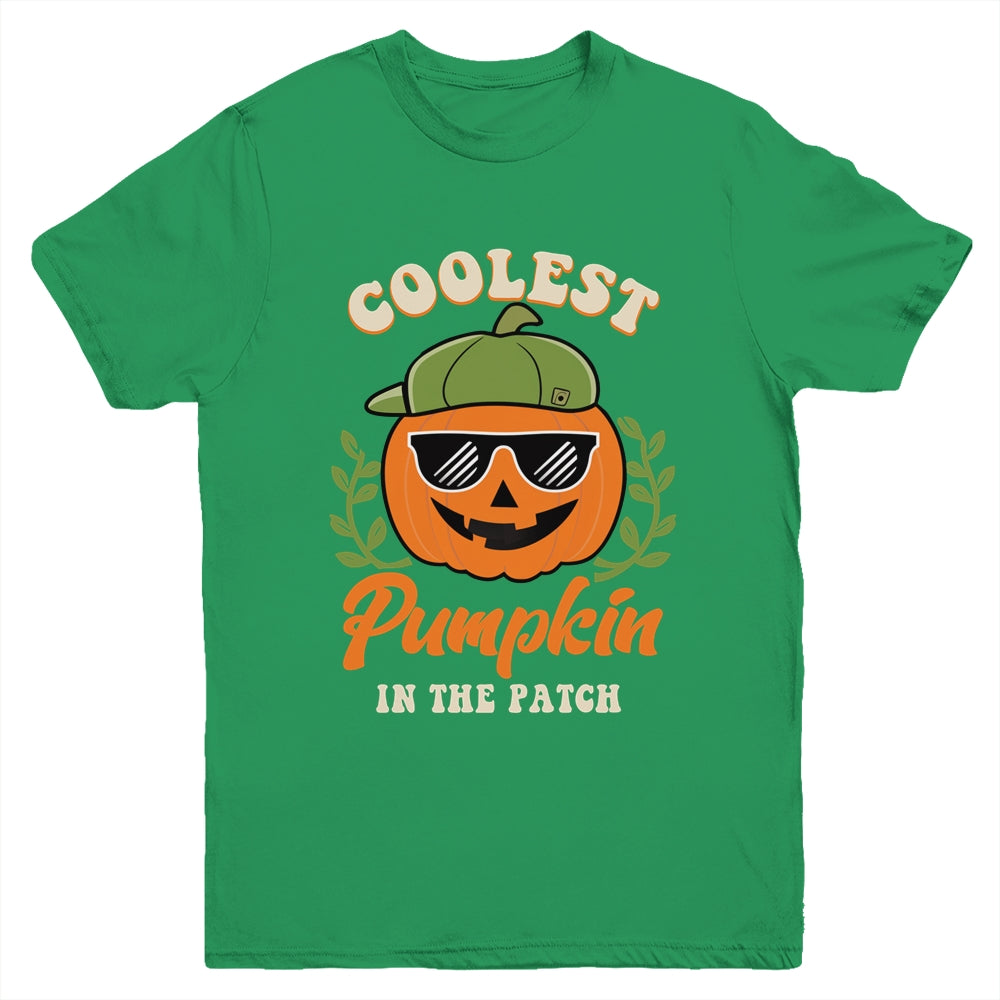 Coolest Pumpkin In The Patch Kids Boys Men Pumpkin Halloween Youth Shirt | teecentury