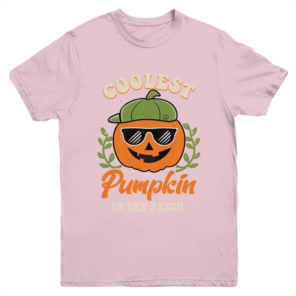 Coolest Pumpkin In The Patch Kids Boys Men Pumpkin Halloween Youth Shirt | teecentury