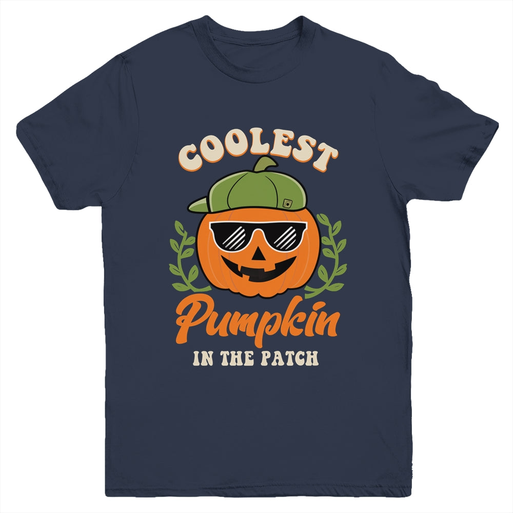 Coolest Pumpkin In The Patch Kids Boys Men Pumpkin Halloween Youth Shirt | teecentury