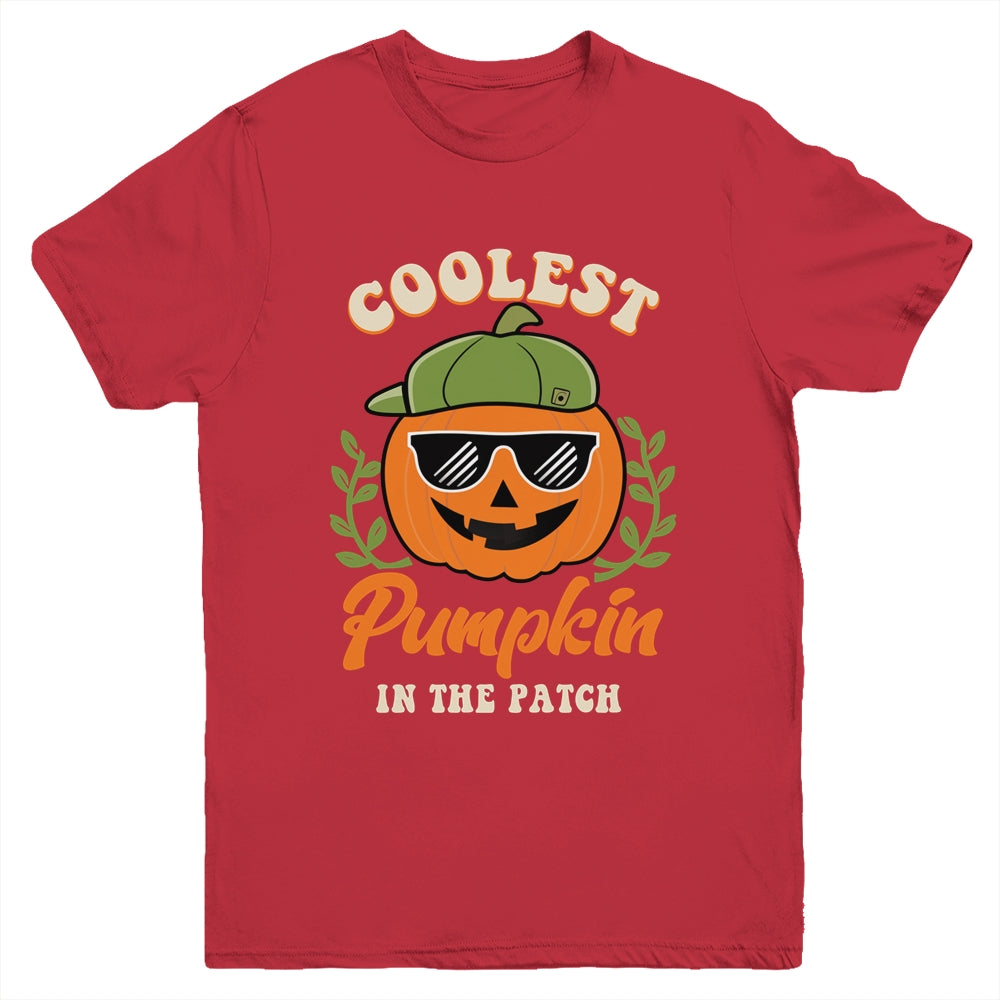 Coolest Pumpkin In The Patch Kids Boys Men Pumpkin Halloween Youth Shirt | teecentury