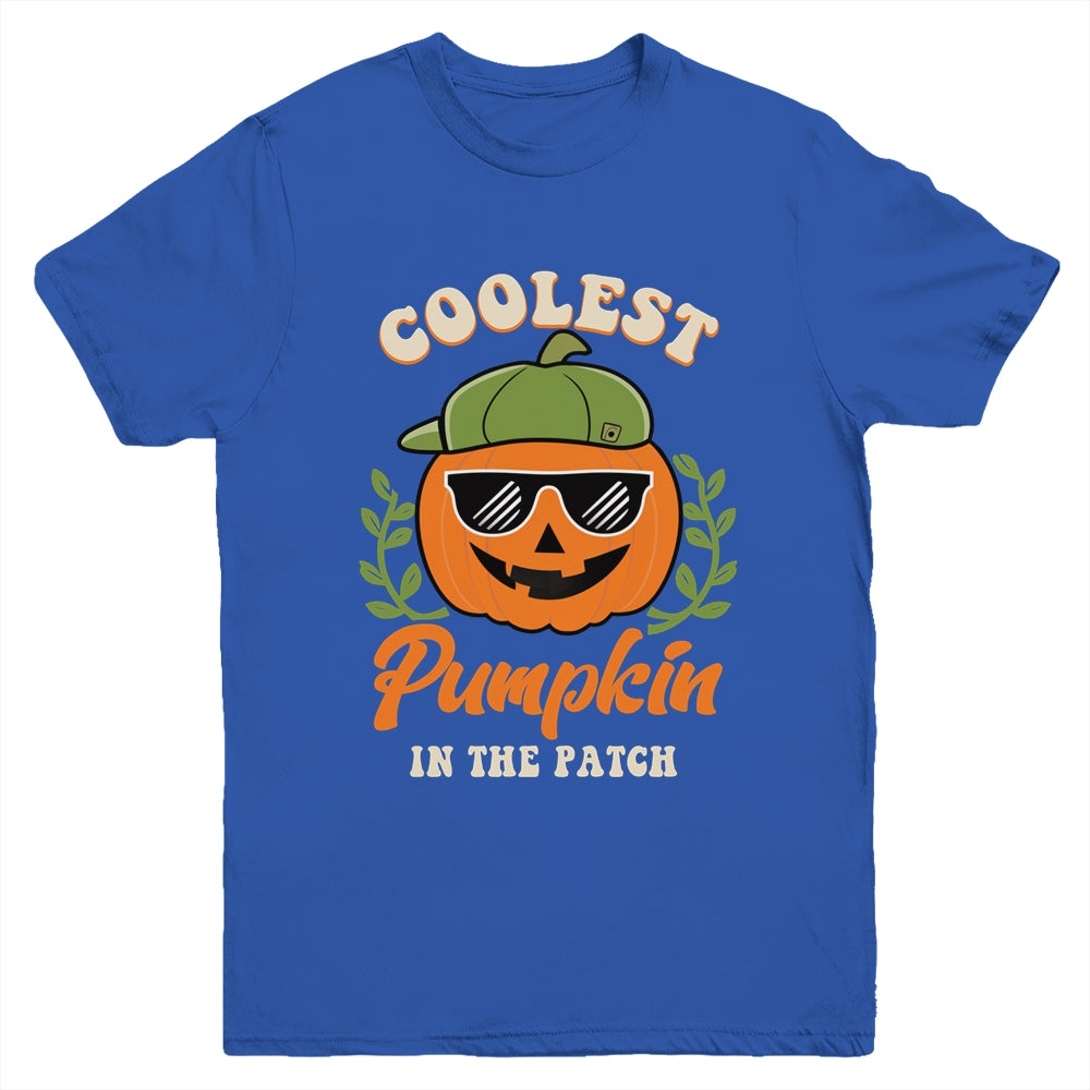 Coolest Pumpkin In The Patch Kids Boys Men Pumpkin Halloween Youth Shirt | teecentury