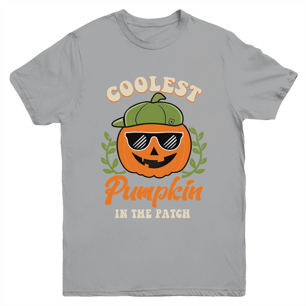 Coolest Pumpkin In The Patch Kids Boys Men Pumpkin Halloween Youth Shirt | teecentury