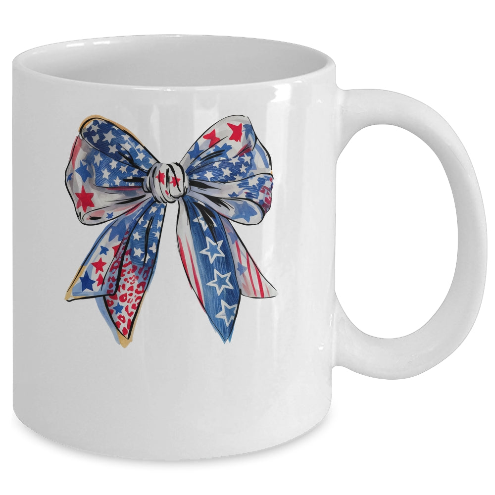 Coquette American Flag Coquette Bow Fourth Of July Freedom Mug | teecentury