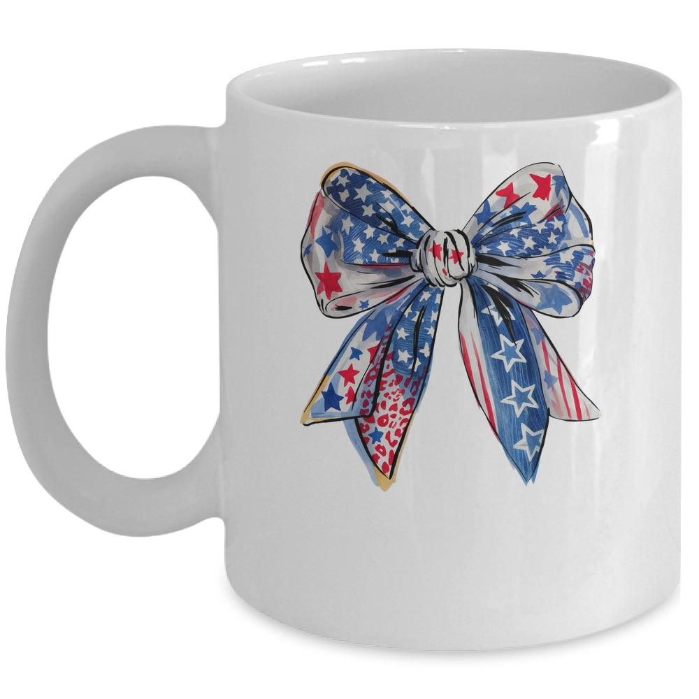 Coquette American Flag Coquette Bow Fourth Of July Freedom Mug | teecentury