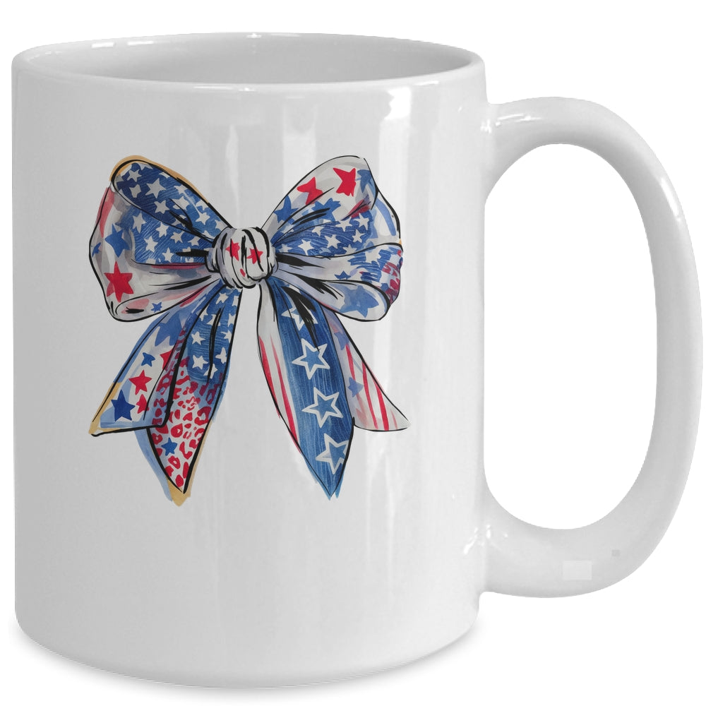 Coquette American Flag Coquette Bow Fourth Of July Freedom Mug | teecentury