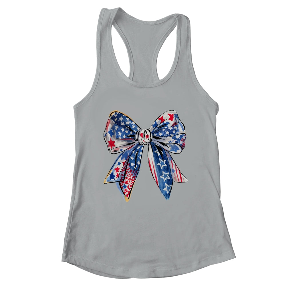 Coquette American Flag Coquette Bow Fourth Of July Freedom Shirt & Tank Top | teecentury