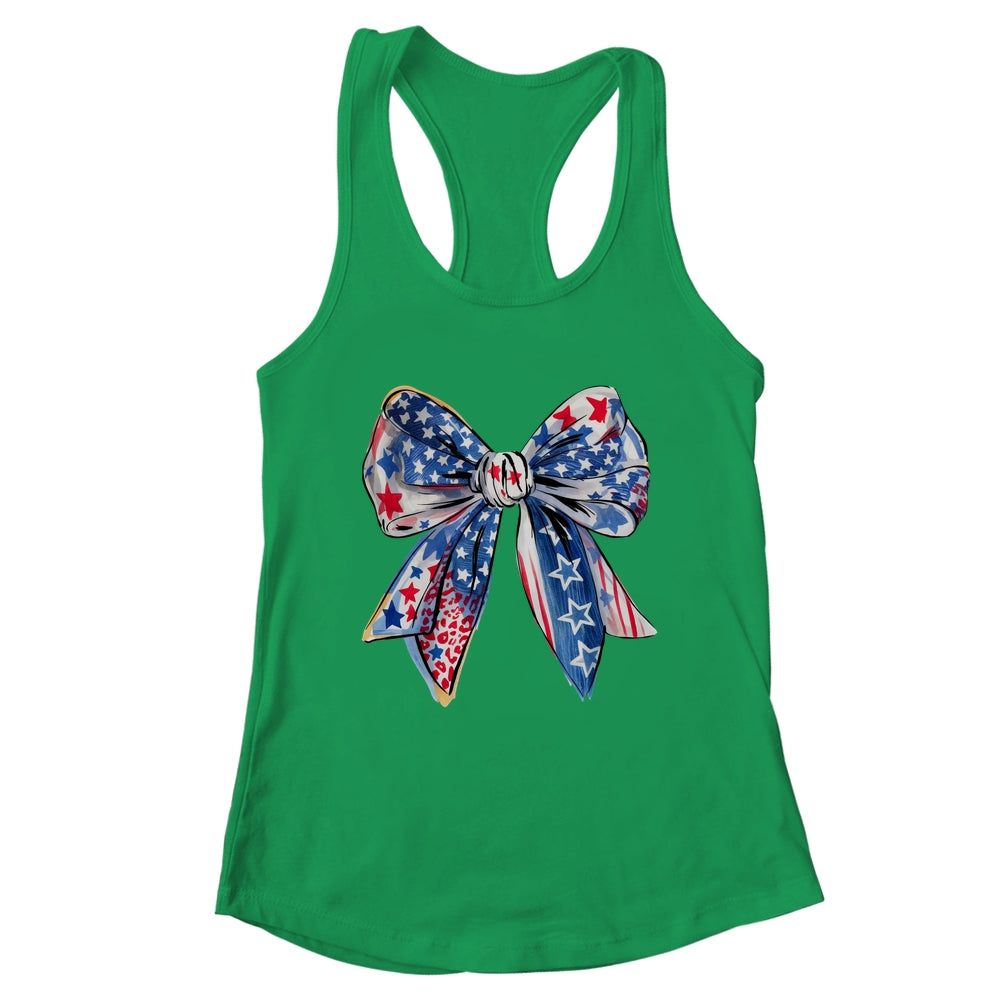 Coquette American Flag Coquette Bow Fourth Of July Freedom Shirt & Tank Top | teecentury