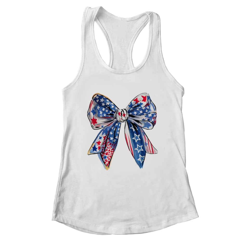 Coquette American Flag Coquette Bow Fourth Of July Freedom Shirt & Tank Top | teecentury