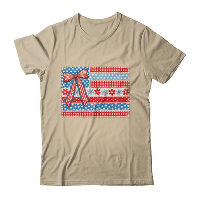 Coquette American Flag Patriotic Bow Checkered 4th Of July Shirt & Tank Top | teecentury