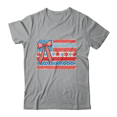 Coquette American Flag Patriotic Bow Checkered 4th Of July Shirt & Tank Top | teecentury