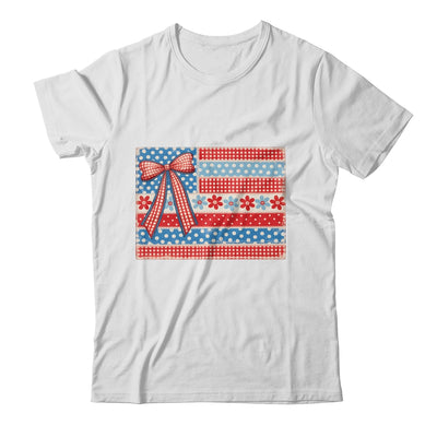Coquette American Flag Patriotic Bow Checkered 4th Of July Shirt & Tank Top | teecentury