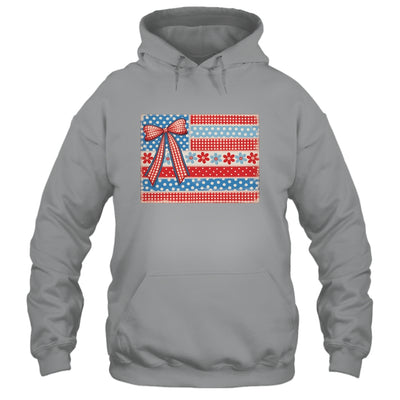 Coquette American Flag Patriotic Bow Checkered 4th Of July Shirt & Tank Top | teecentury