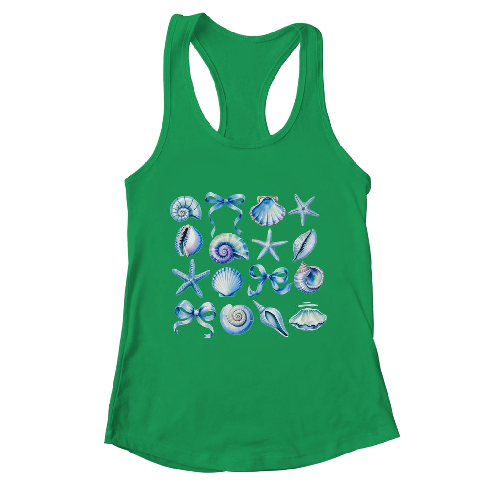 Coquette Blue Bow Ocean Beach Retro Summer Women Girls Kids Shirt & Tank Top | teecentury