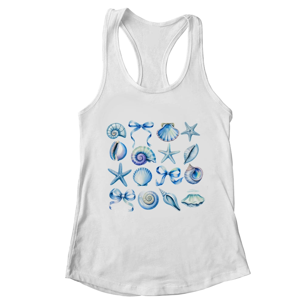 Coquette Blue Bow Ocean Beach Retro Summer Women Girls Kids Shirt & Tank Top | teecentury