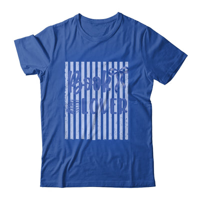 Coquette Book Lover Preppy Blue Stripes Bookworm Reading Shirt & Tank Top | teecentury