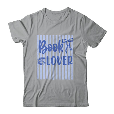 Coquette Book Lover Preppy Blue Stripes Bookworm Reading Shirt & Tank Top | teecentury