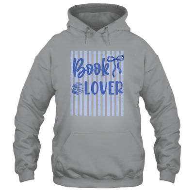 Coquette Book Lover Preppy Blue Stripes Bookworm Reading Shirt & Tank Top | teecentury