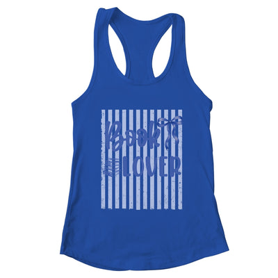 Coquette Book Lover Preppy Blue Stripes Bookworm Reading Shirt & Tank Top | teecentury