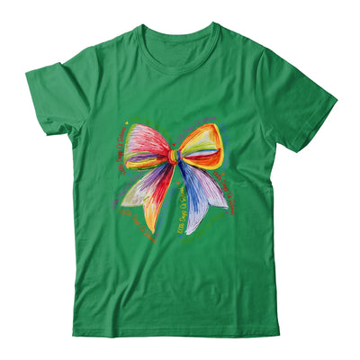 Coquette Bow 100 Days Of School Colorful School Teacher Shirt & Hoodie | teecentury