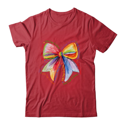 Coquette Bow 100 Days Of School Colorful School Teacher Shirt & Hoodie | teecentury