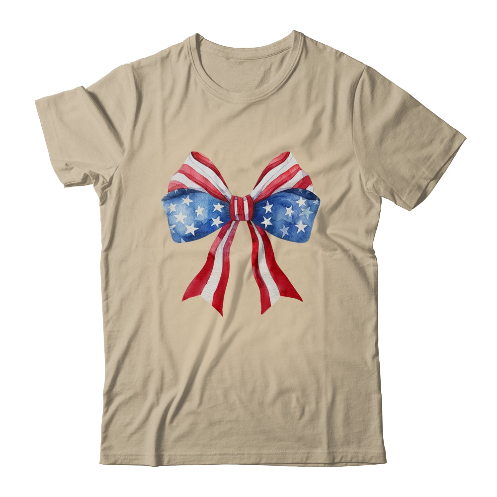 Coquette Bow 4th Of July America Flag Independence Day Shirt & Tank Top | teecentury