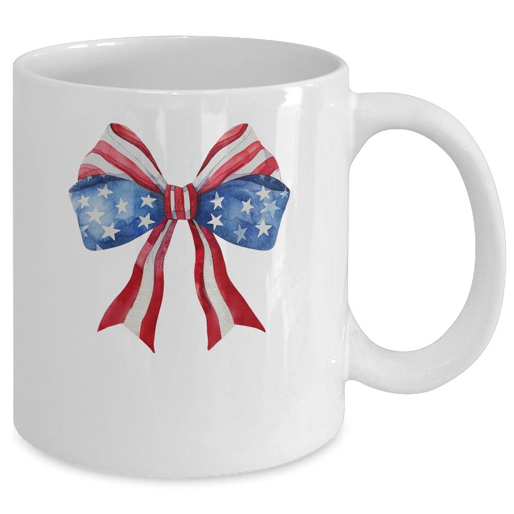 Coquette Bow 4th Of July America Flag Independence Day Mug | teecentury