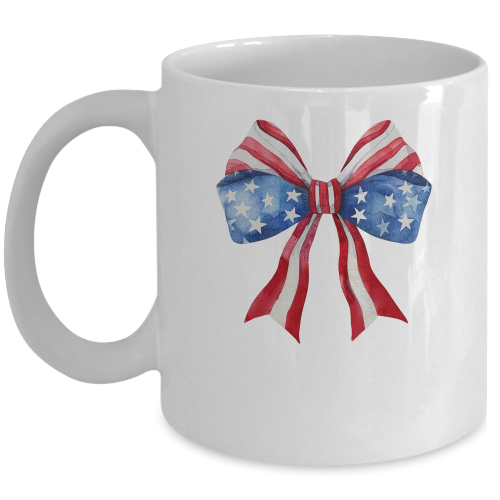 Coquette Bow 4th Of July America Flag Independence Day Mug | teecentury