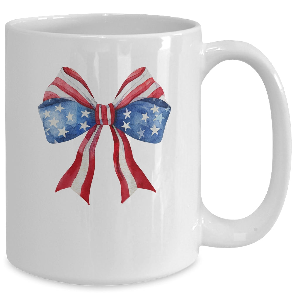 Coquette Bow 4th Of July America Flag Independence Day Mug | teecentury