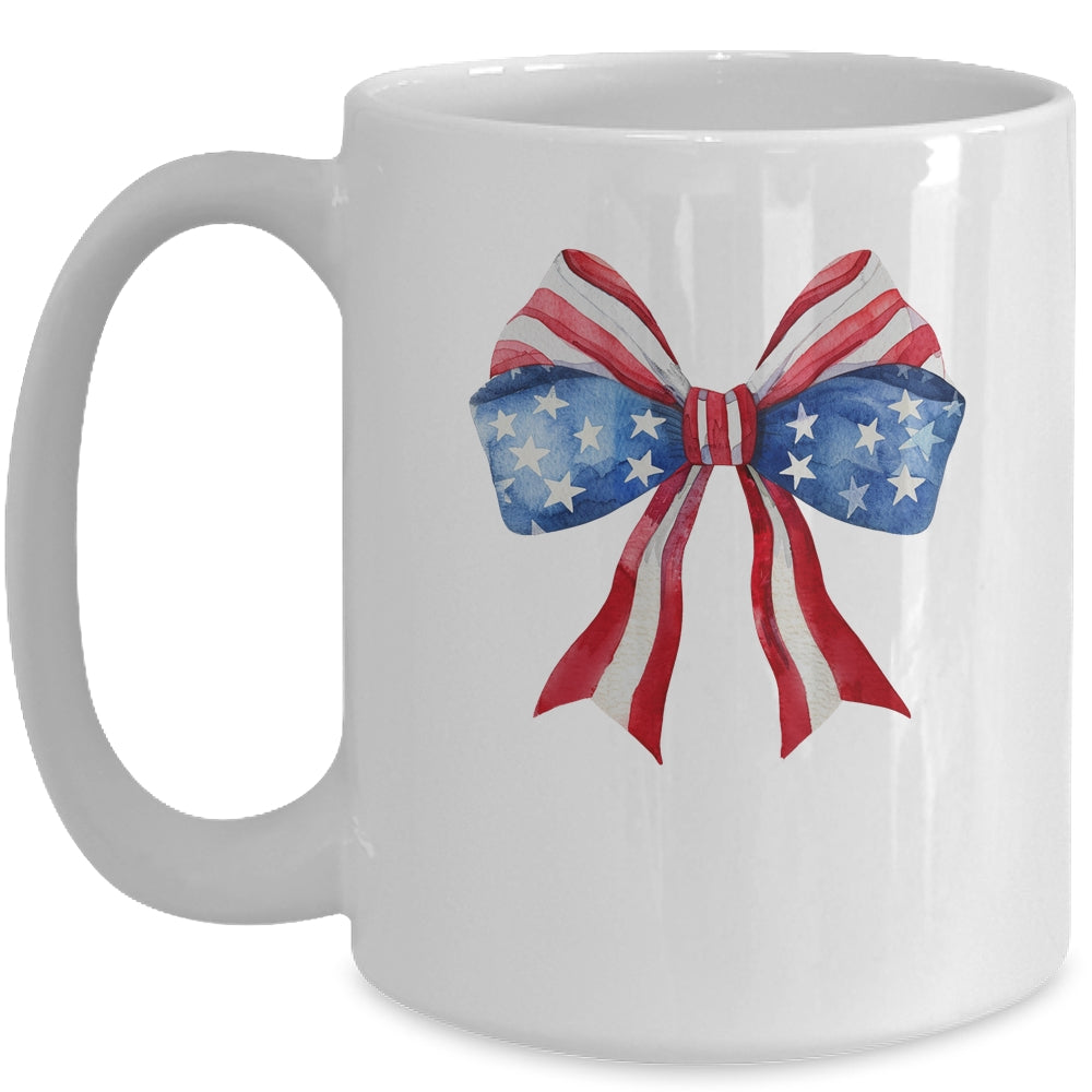 Coquette Bow 4th Of July America Flag Independence Day Mug | teecentury