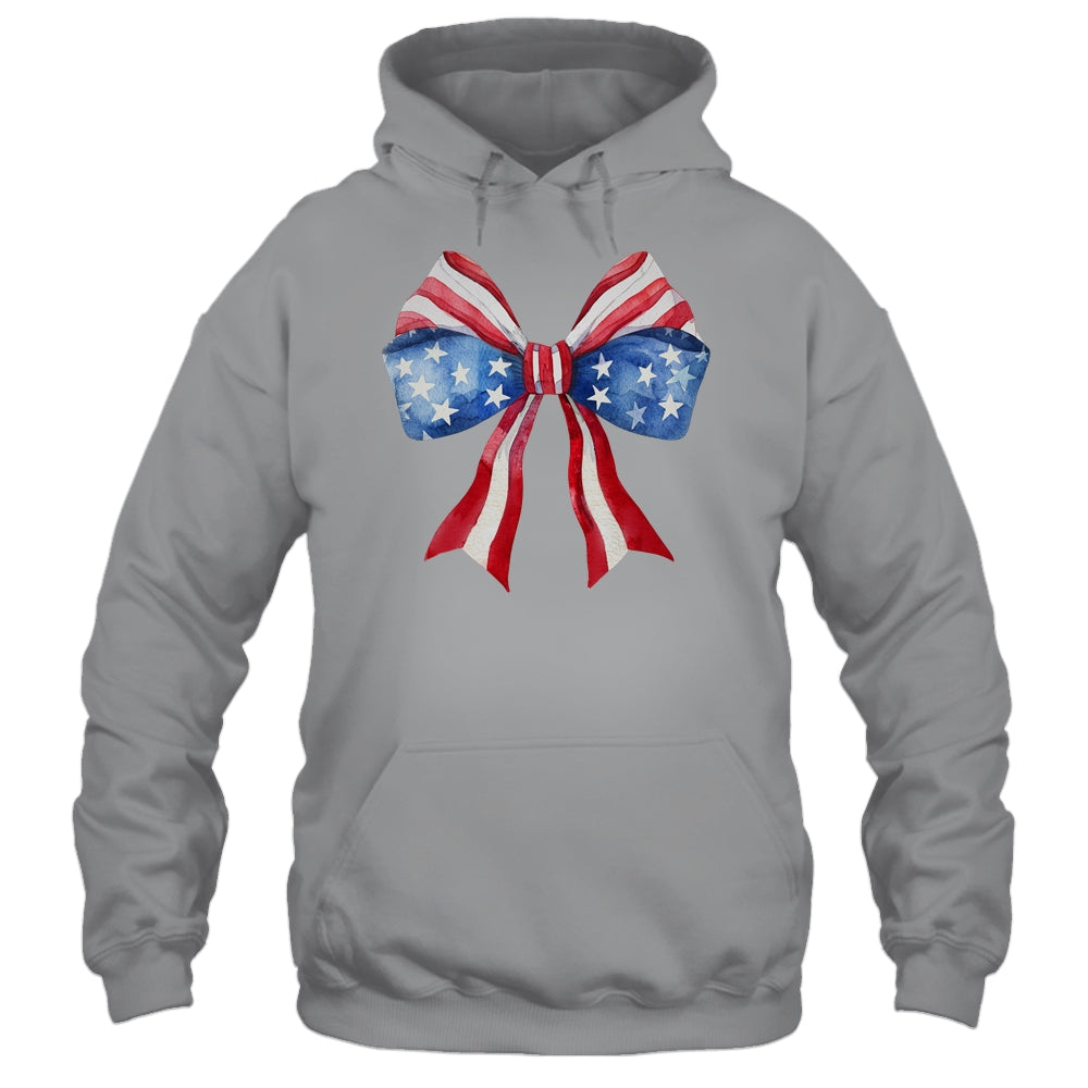 Coquette Bow 4th Of July America Flag Independence Day Shirt & Tank Top | teecentury