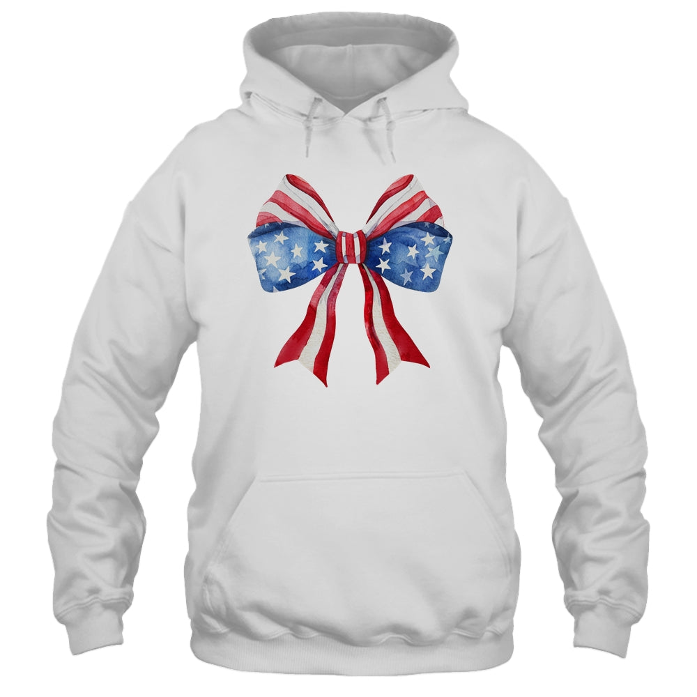 Coquette Bow 4th Of July America Flag Independence Day Shirt & Tank Top | teecentury