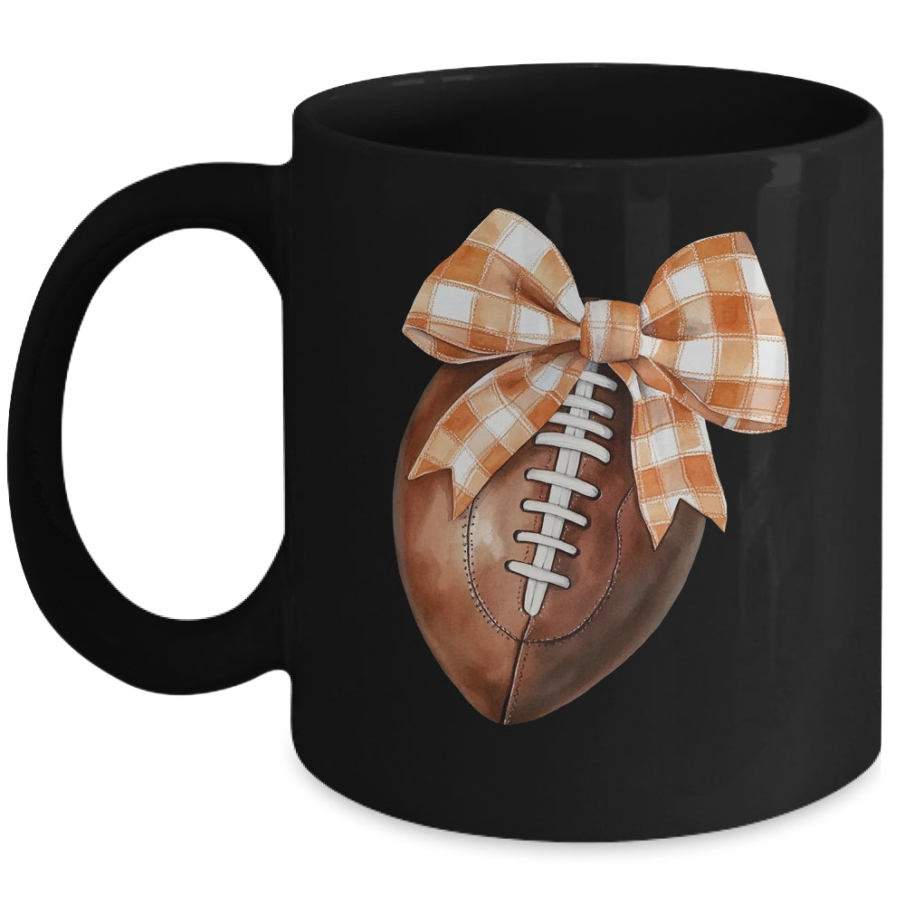 Coquette Bow American Football Autumn Thanksgiving Game Day Mug | teecentury