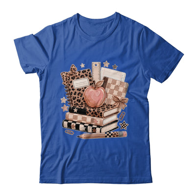 Coquette Bow Back To School Teacher Retro Checkered Leopard Shirt & Hoodie | teecentury