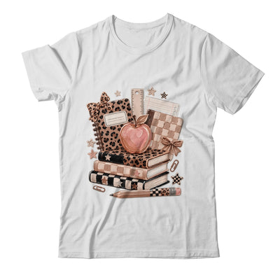 Coquette Bow Back To School Teacher Retro Checkered Leopard Shirt & Hoodie | teecentury
