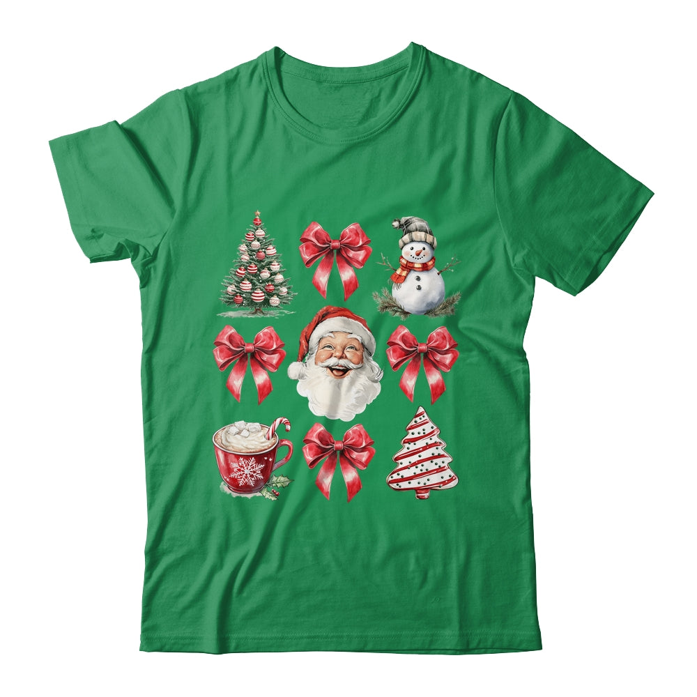 Coquette Bow Christmas Tree Retro Holidays Santa Xmas Girls Shirt & Sweatshirt | teecentury