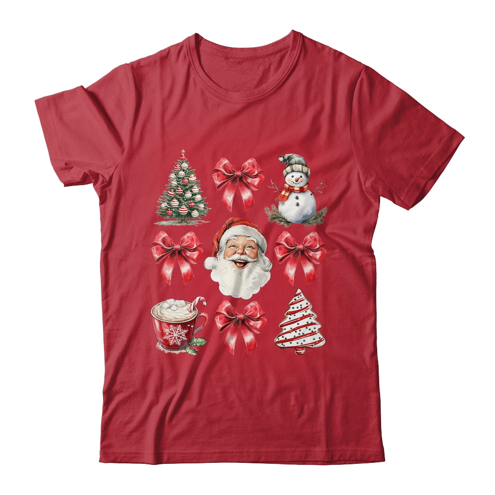 Coquette Bow Christmas Tree Retro Holidays Santa Xmas Girls Shirt & Sweatshirt | teecentury