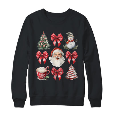 Coquette Bow Christmas Tree Retro Holidays Santa Xmas Girls Shirt & Sweatshirt | teecentury