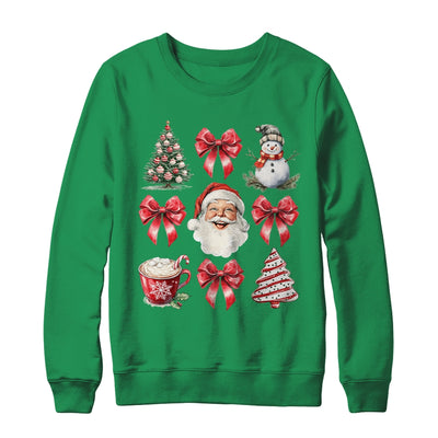 Coquette Bow Christmas Tree Retro Holidays Santa Xmas Girls Shirt & Sweatshirt | teecentury