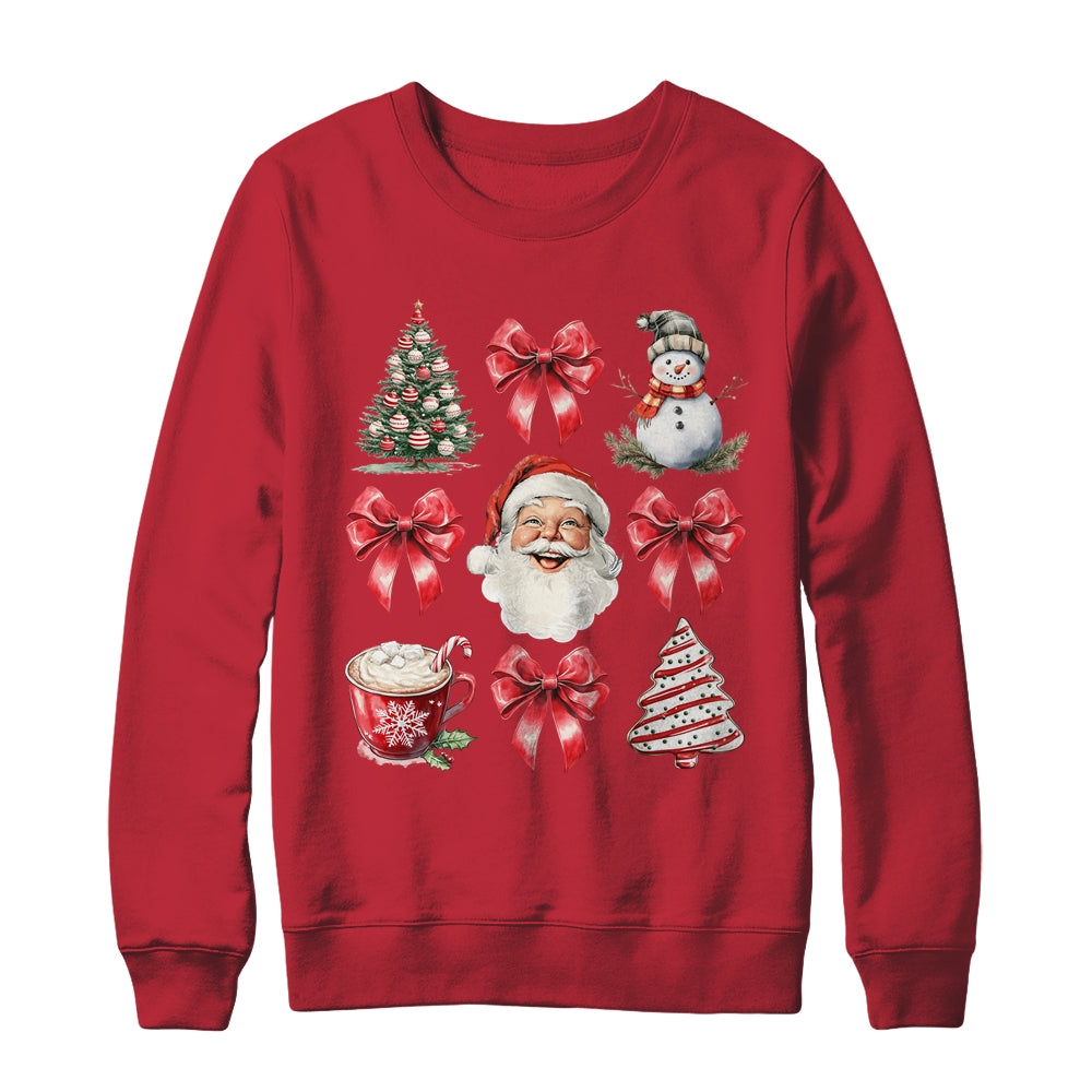 Coquette Bow Christmas Tree Retro Holidays Santa Xmas Girls Shirt & Sweatshirt | teecentury