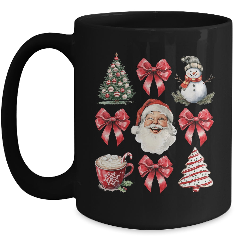 Coquette Bow Christmas Tree Retro Holidays Santa Xmas Girls Mug | teecentury