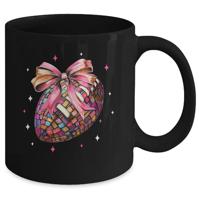 Coquette Bow Disco Funny Football Game Day Touchdown Season Mug | teecentury