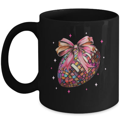 Coquette Bow Disco Funny Football Game Day Touchdown Season Mug | teecentury