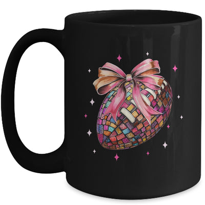 Coquette Bow Disco Funny Football Game Day Touchdown Season Mug | teecentury